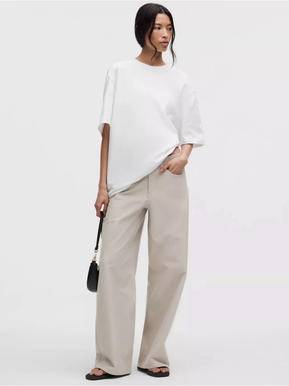 lululemon athletica Wide-Leg High-Rise Pants in Light Tan